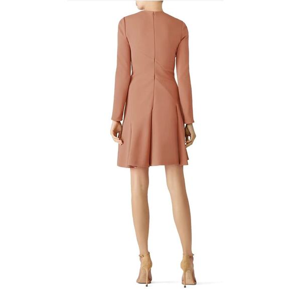 Carven Bois De Rose Crepe Hourglass Crew Dress SZ 38 - Picture 2 of 11